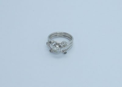 18ct White Gold and Diamond scatter ring