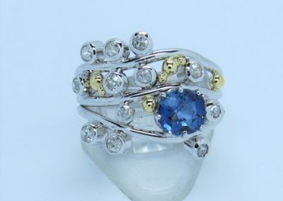 18ct Yellow and White Gold, Sapphire and Diamond