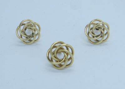 9ct Yellow Gold entwined ring earrings, made to match