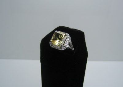 Citrine and Diamond cocktail ring