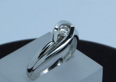 Platinum and Diamond single stone ring 1