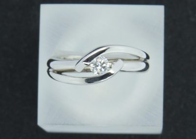 Platinum and Diamond single stone ring 2