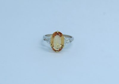 Topaz and Diamond three stone ring 1