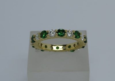 tzavorite and Diamond eternity ring